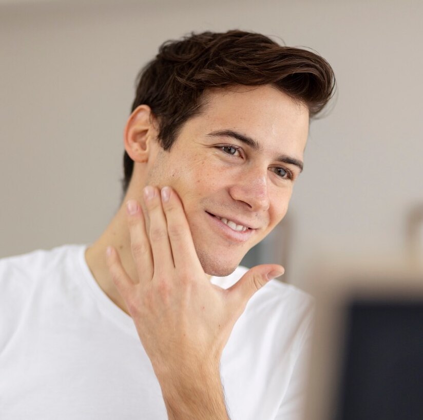 guy after injectables smiling