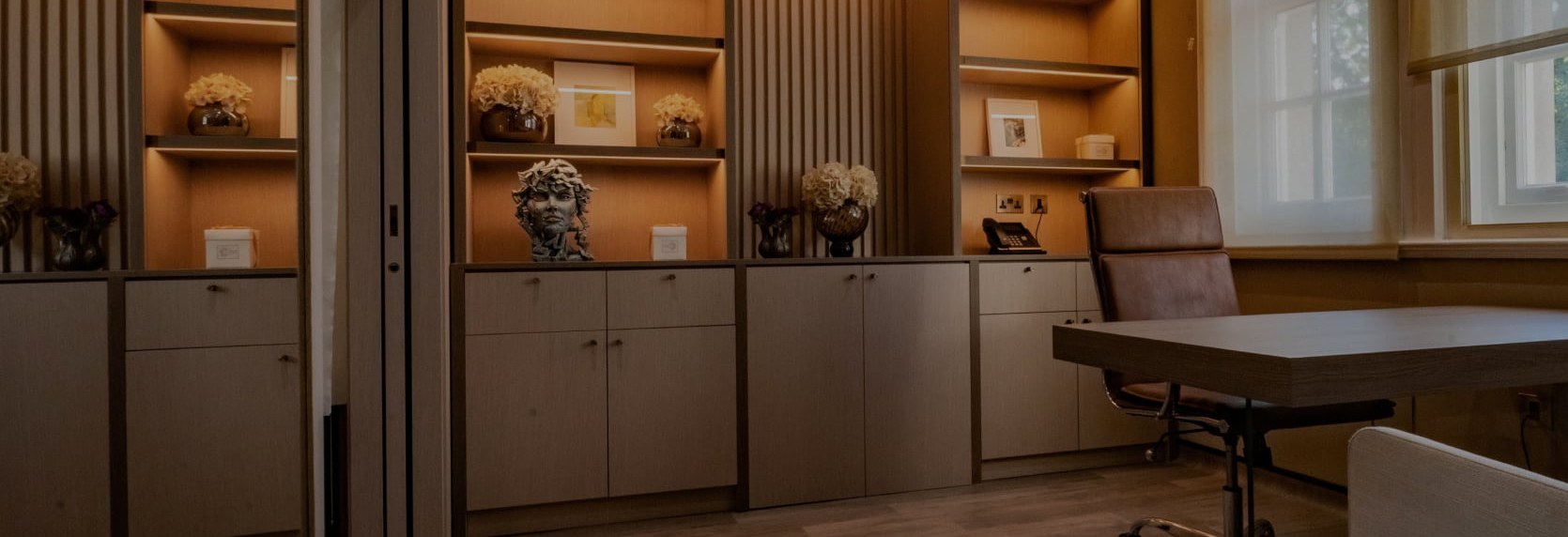 An elegant and modern office at The London Scar Clinic