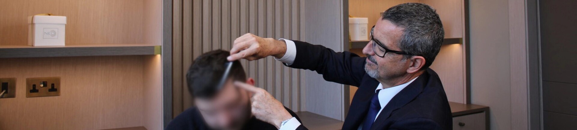 doctor checking patient's hair
