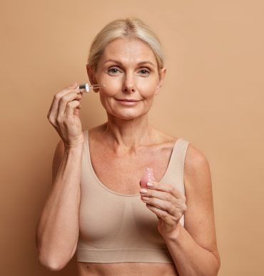 woman with collagen food supplement